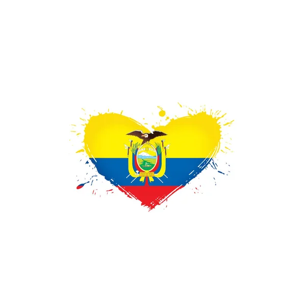 Bandera de Ecuador, ilustración vectorial sobre fondo blanco — Vector de stock