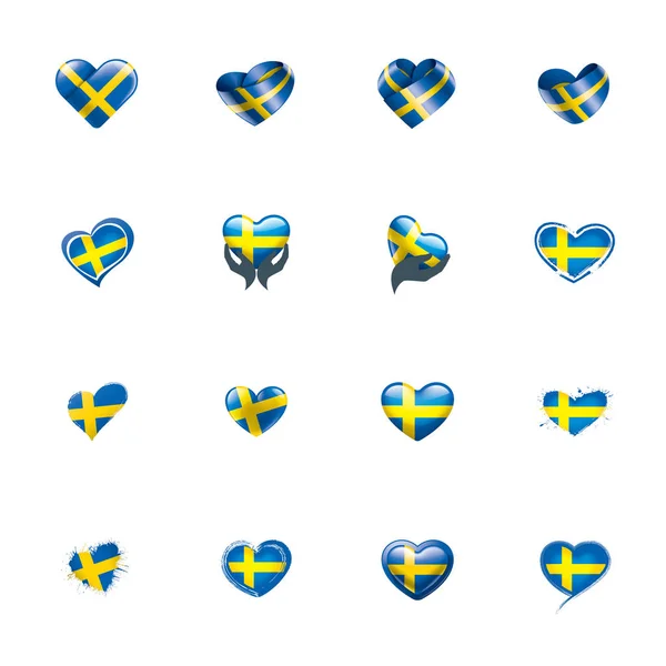 Svédország lobogója, egy fehér háttér vektor illusztráció — Stock Vector
