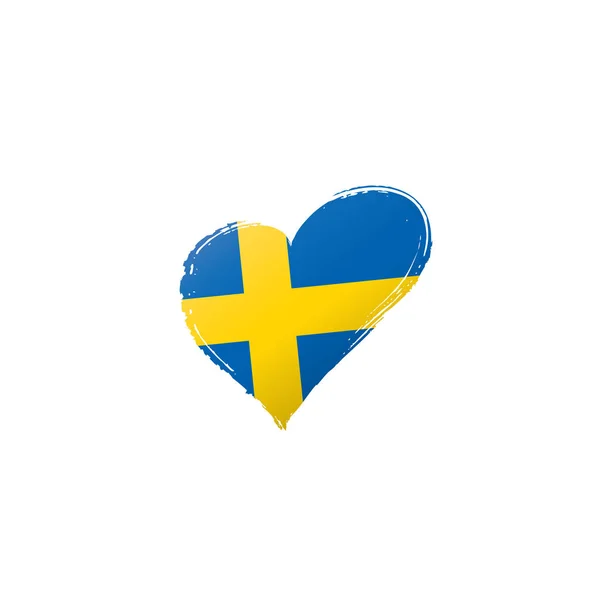 De vlag van Zweden, vectorillustratie op een witte achtergrond — Stockvector