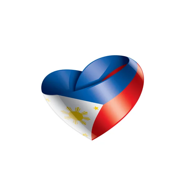 Filipinler bayrağı, beyaz bir arka plan üzerinde vektör çizim — Stok Vektör