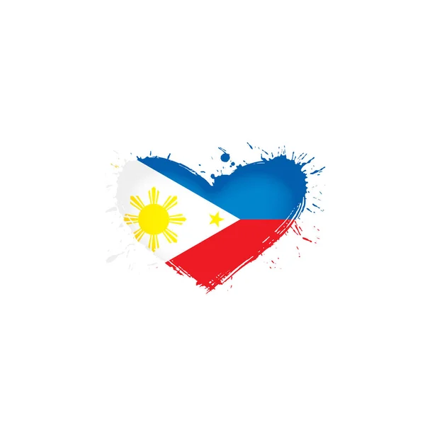 De vlag van de Filipijnen, vectorillustratie op een witte achtergrond — Stockvector