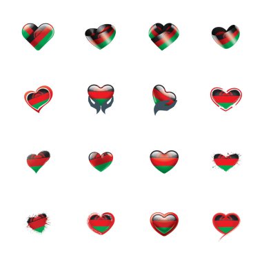 Malavi bayrak, beyaz bir arka plan üzerinde vektör çizim