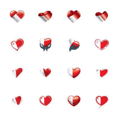 Malta bayrağı, beyaz bir arka plan üzerinde vektör çizim