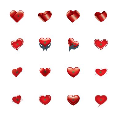 Fas bayrağı, beyaz arkaplanda vektör illüstrasyonu