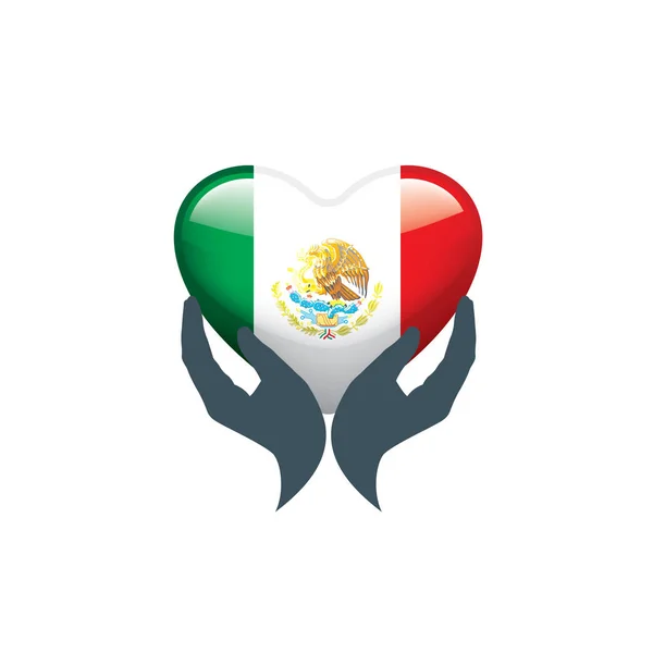 Мексиканский Национальный Флаг Векторная Иллюстрация Белом Фоне — стоковый вектор