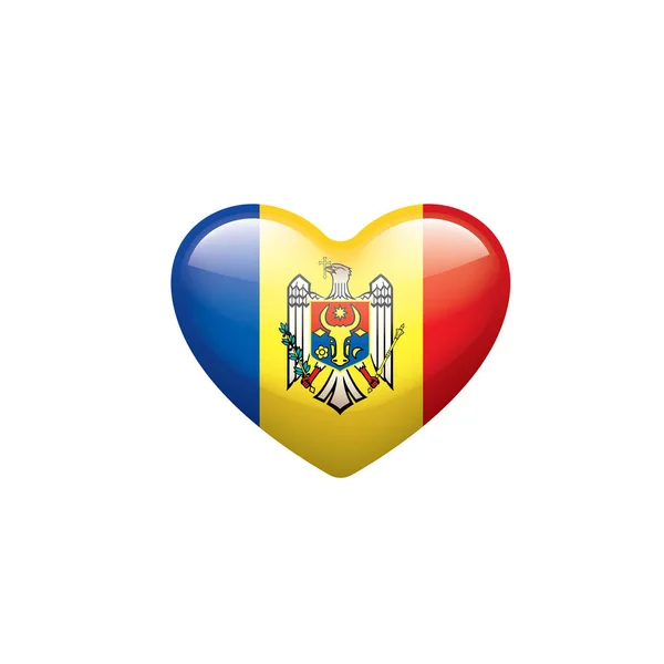 Moldawien-Flagge, Vektorabbildung auf weißem Hintergrund — Stockvektor