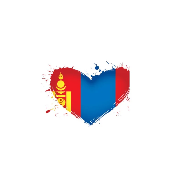 Εθνική Σημαία Της Μογγολίας Εικονογράφηση Διάνυσμα Λευκό Φόντο — Διανυσματικό Αρχείο