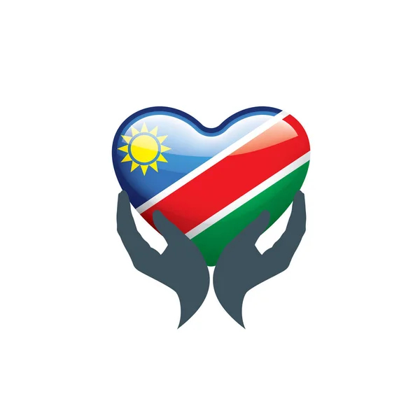 De vlag van Namibië, vectorillustratie op een witte achtergrond — Stockvector