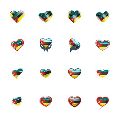 Mozambik bayrak, beyaz bir arka plan üzerinde vektör çizim