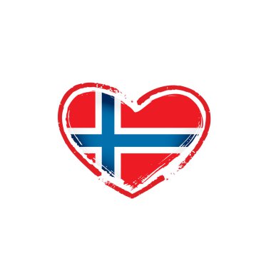 Norveç bayrağı, beyaz bir arka plan üzerinde vektör çizim