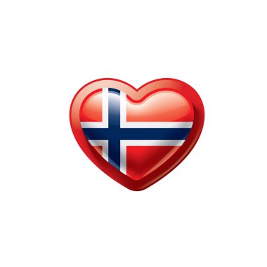 Norveç bayrağı, beyaz bir arka plan üzerinde vektör çizim