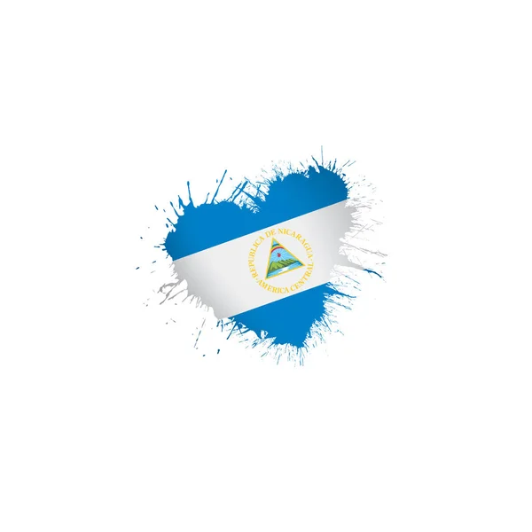 Vlajka Nikaraguy, vektorové ilustrace na bílém pozadí — Stockový vektor