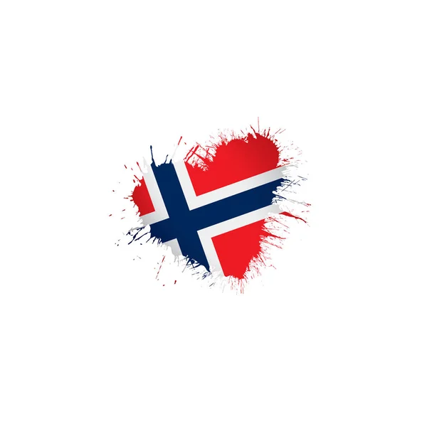 De vlag van Noorwegen, vectorillustratie op een witte achtergrond — Stockvector
