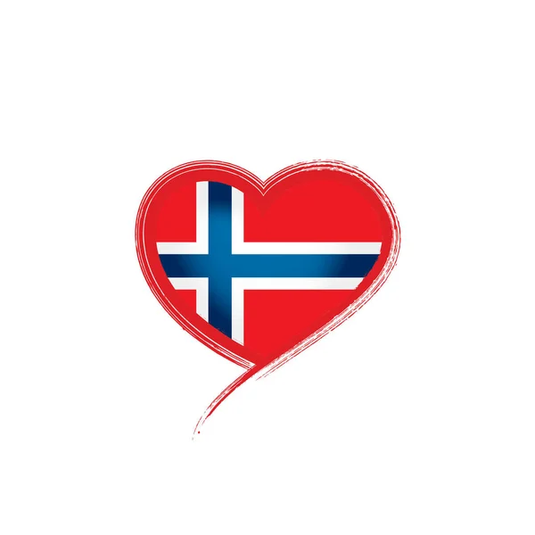 Bandera de Noruega, ilustración vectorial sobre fondo blanco — Archivo Imágenes Vectoriales