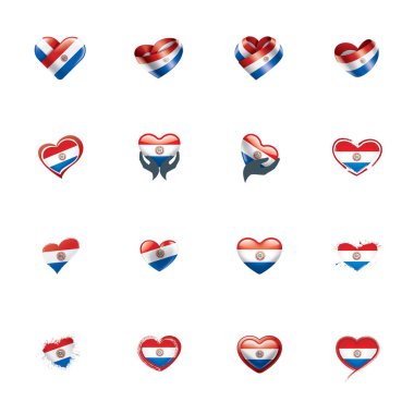 Paraguay bayrak, beyaz bir arka plan üzerinde vektör çizim