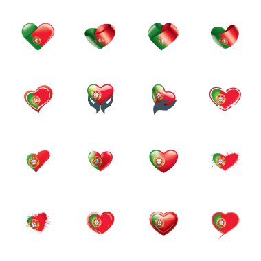 Portekiz bayrağı, beyaz bir arka plan üzerinde vektör çizim