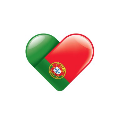 Portekiz bayrağı, beyaz bir arka plan üzerinde vektör çizim