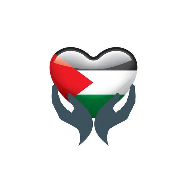 Palestina Státní Vlajka Vektorové Ilustrace Bílém Pozadí — Stockový vektor