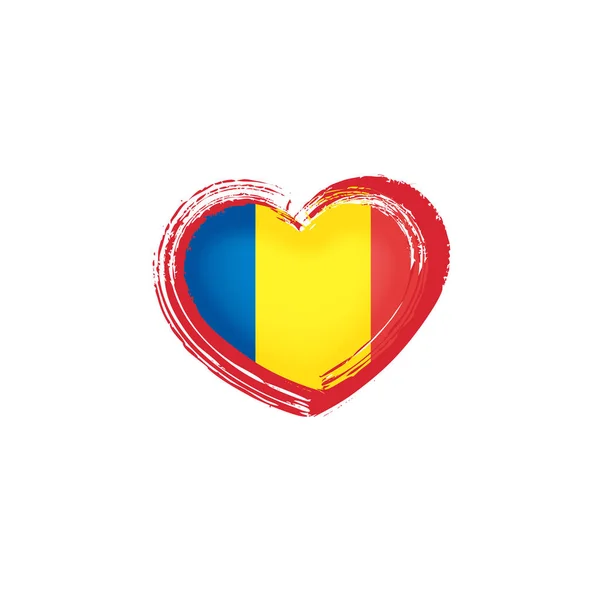 Romania bandiera, illustrazione vettoriale su sfondo bianco — Vettoriale Stock