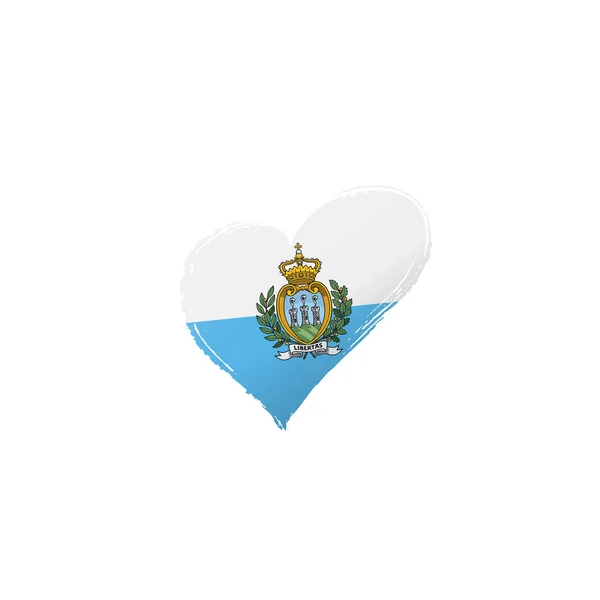 Bandeira de San Marino, ilustração vetorial sobre um fundo branco — Vetor de Stock