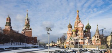 Moskova, Rusya Kremlin görünümünü. Gün 15 Ocak 2019