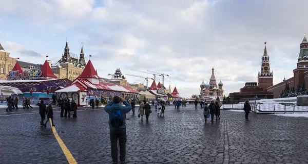 Christmas fair in Moscow on red square in Russia. Day 15 January 2019 — Zdjęcie stockowe