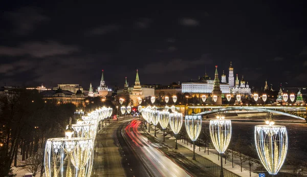 Widok na Kremla w Moskwie, Rosja. Wieczór 15 stycznia 2019 — Zdjęcie stockowe