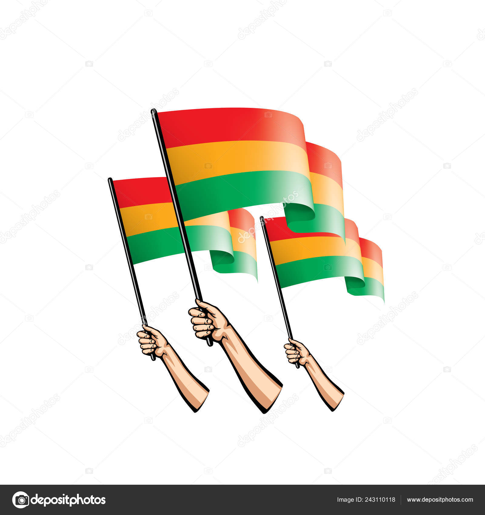 Bolivia Flag And Hand On White Background Vector Illustration Vector Image By C Artbutenkov Vector Stock 243110118