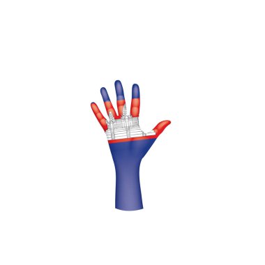 Kamboçya bayrağı ve el Beyaz arka plan üzerinde. Vektör çizim