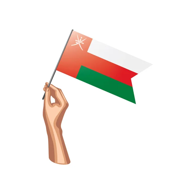 Flagge und Hand auf weißem Hintergrund. Vektorillustration — Stockvektor