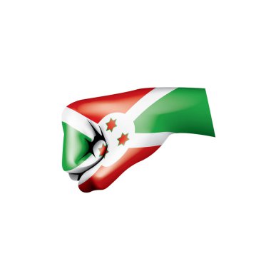 Burundi bayrağı ve el Beyaz arka plan üzerinde. Vektör çizim