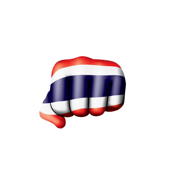 Drapeau et main Thaïlande sur fond blanc. Illustration vectorielle — Image vectorielle