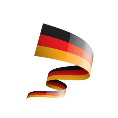 Beyaz arkaplanda Almanya bayrağı ve vektör illüstrasyonu