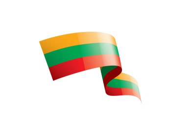 Litvanya bayrağı, beyaz arkaplanda vektör illüstrasyonu.