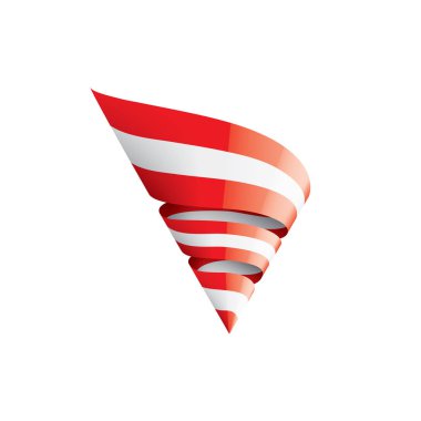 Avusturya bayrağı, beyaz arkaplanda vektör illüstrasyonu