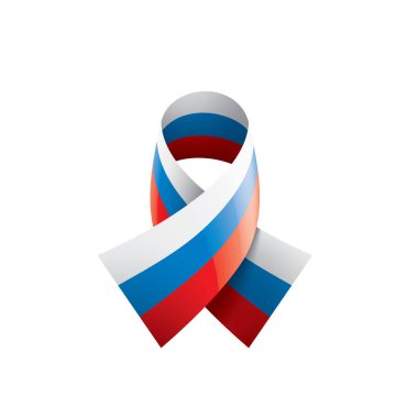 Rusya bayrağı, beyaz arkaplanda vektör illüstrasyonu