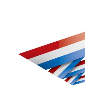 Beyaz arkaplanda Hollanda bayrağı, vektör illüstrasyonu