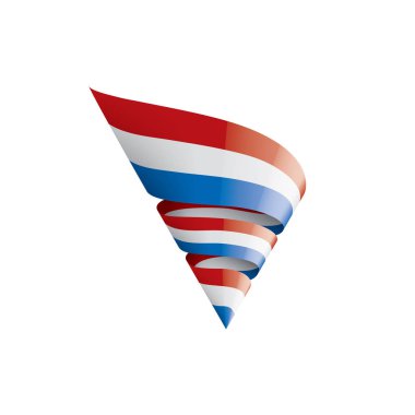 Beyaz arkaplanda Hollanda bayrağı, vektör illüstrasyonu