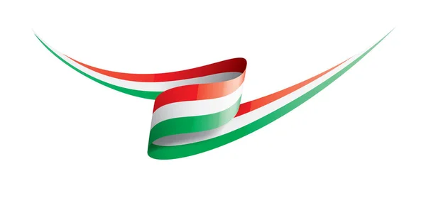 Maďarská vlajka, vektorová ilustrace na bílém pozadí — Stockový vektor