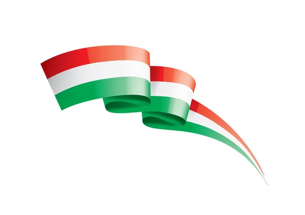 Σημαία Ουγγαρίας, διανυσματική απεικόνιση σε λευκό φόντο — Διανυσματικό Αρχείο