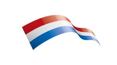 Beyaz arkaplanda Hollanda bayrağı, vektör illüstrasyonu