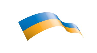 Beyaz arkaplanda Ukrayna bayrağı, vektör illüstrasyonu.