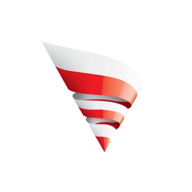 Polonya bayrağı, beyaz arkaplanda vektör illüstrasyonu