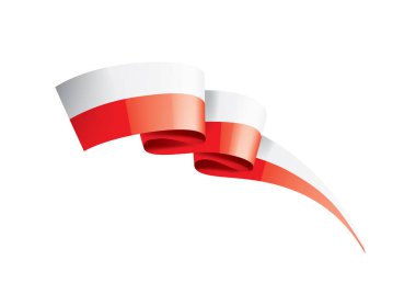 Polonya bayrağı, beyaz arkaplanda vektör illüstrasyonu