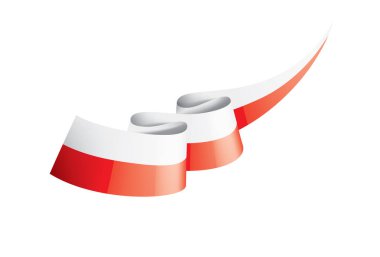 Polonya bayrağı, beyaz arkaplanda vektör illüstrasyonu