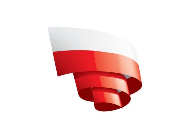 Polonya bayrağı, beyaz arkaplanda vektör illüstrasyonu