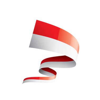 Beyaz arkaplanda Endonezya bayrağı, vektör illüstrasyonu