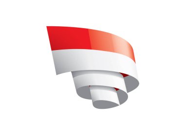 Beyaz arkaplanda Endonezya bayrağı, vektör illüstrasyonu