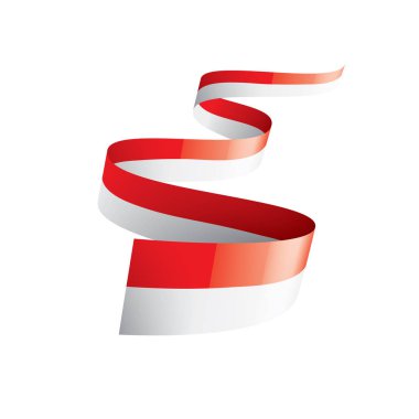 Beyaz arkaplanda Endonezya bayrağı, vektör illüstrasyonu