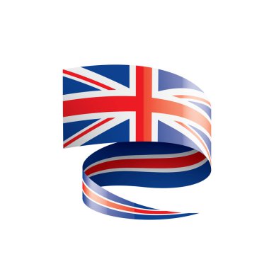 Birleşik Krallık bayrağı, beyaz arkaplanda vektör illüstrasyonu